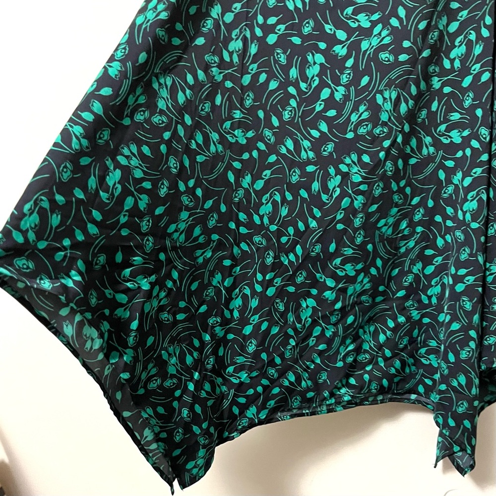Satin Asymmetrical Floral Midi Skirt - Picture 6 of 8